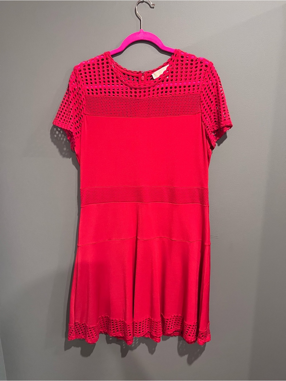 Michael Kors Red Short-Sleeve Mini Dress